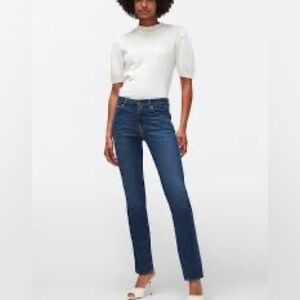 7Fam Jeans Mid Rise Straight Dark Wash Jeans Size 30